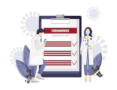Mobile application corona virus worldwide research. Doctor analyzing data. Me Stock Illustration
