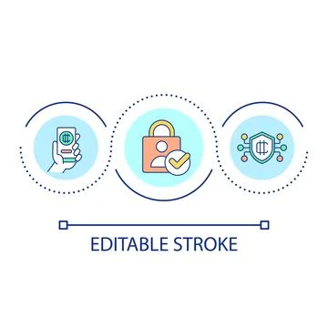 Mobile application for crypto trading loop concept icon イラスト素材