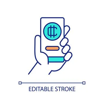 Mobile application for crypto trading RGB color icon Stock Illustration