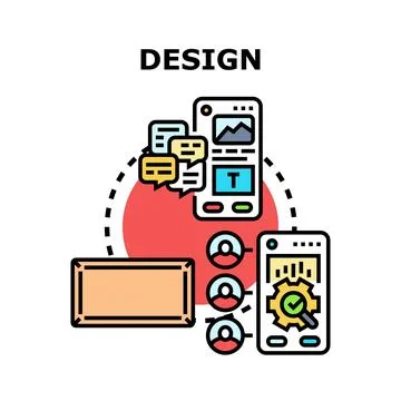 Mobile application design and development process Stock-Illustration