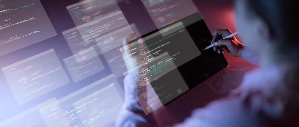 Mobile Application Development and Software Programming Visualization on Smar Stockfoto's