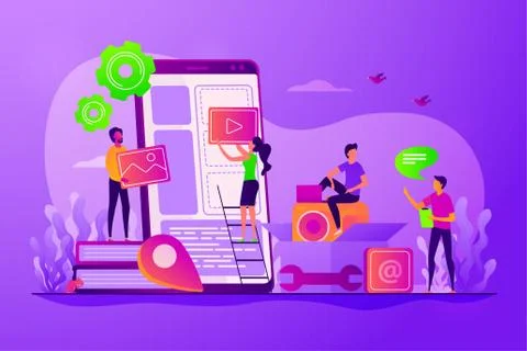 Mobile application development concept vector illustration Illustrazione stock