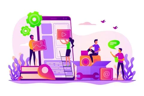 Mobile application development concept vector illustration Illustrazione stock
