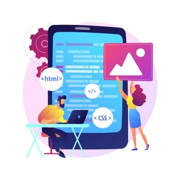 Mobile application development vector concept metaphor Stock-Illustration