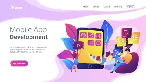 Mobile application development vector illustration Stockillustratie