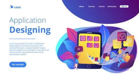 Mobile application development vector illustration 스톡 일러스트