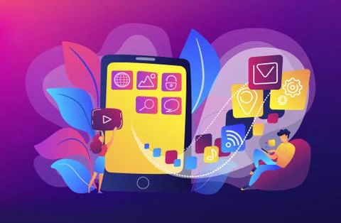 Mobile application development vector illustration Stockillustratie