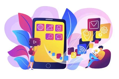 Mobile application development vector illustration Stockillustratie