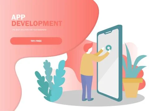 Mobile application development vector illustration. Smartphone interface 스톡 일러스트