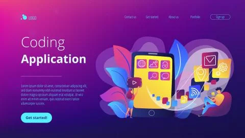 Mobile application development vector illustration イラスト素材