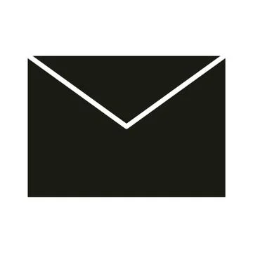 Mobile application email message web button menu digital silhouette style icon Stock Illustration