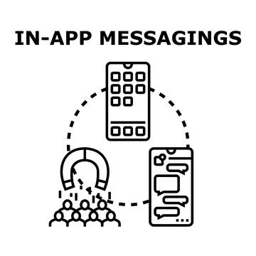 Mobile application engaging users through in app messaging Stock Illustration