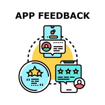 Mobile application feedback online users rating concept Stock Illustration