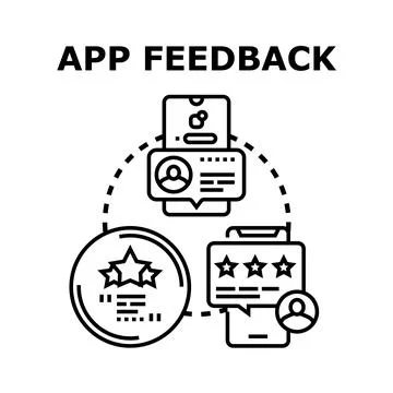 Mobile application feedback online users rating concept Stock Illustration