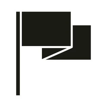 Mobile application flag point web button menu digital silhouette style icon 스톡 일러스트