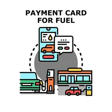 Mobile application for fuel payment and service Stock Illustration