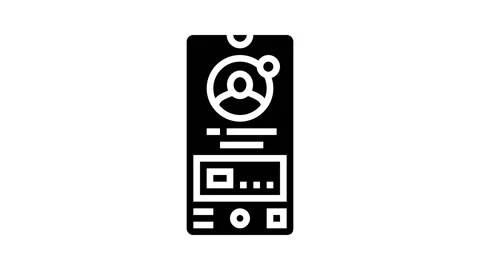 Mobile application glyph icon animation Stock-Footage 224816449