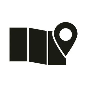 Mobile application gps navigation map pin web button menu digital silhouette Stock Illustration