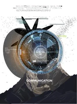 Mobile application HUD interface design. Infographic elements for your projects 스톡 일러스트