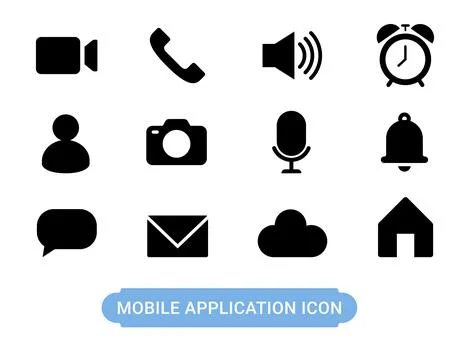 Mobile application icon Illustrazione stock