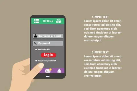 Mobile application interface concept Stock Illustration