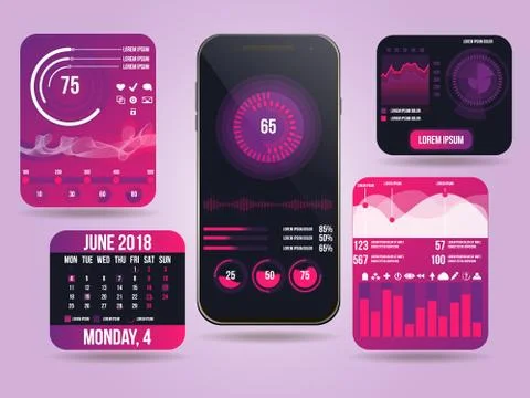 Mobile application interface design Stock Illustration