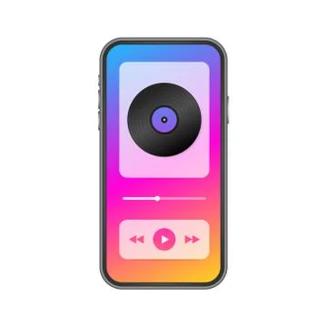 Mobile Application Interface. Music Player. Music app. Vector stock Illustration Stock Illustration