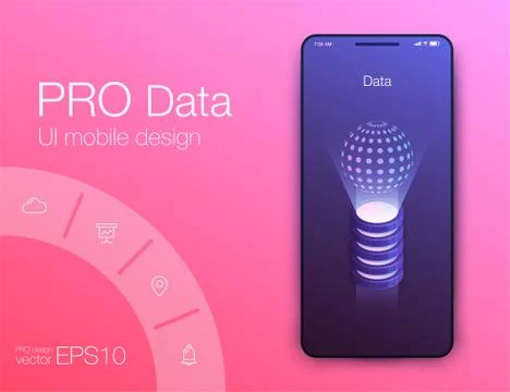 Mobile application interface. Ui design, stock vector Illustrazione stock