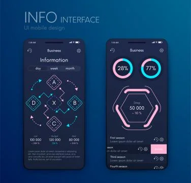 Mobile application interface. Ui design, stock vector Stock Illustration