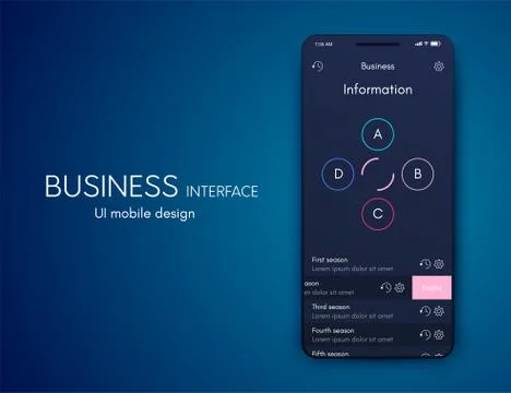 Mobile application interface. Ui design, stock vector Illustrazione stock