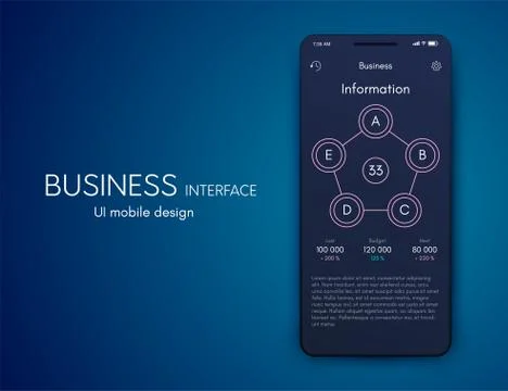 Mobile application interface. Ui design, stock vector Stock Illustration