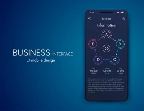 Mobile application interface. Ui design, stock vector Stock Illustration
