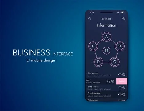 Mobile application interface. Ui design, stock vector Stock Illustration