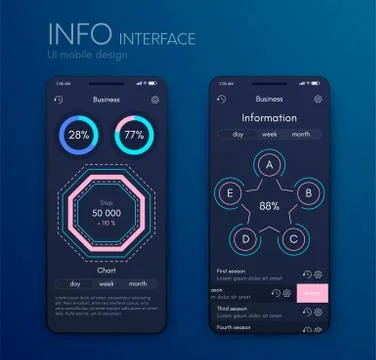 Mobile application interface. Ui design, stock vector Stock Illustration
