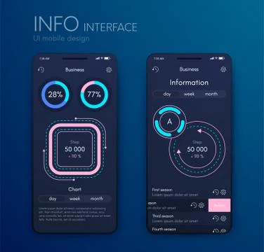 Mobile application interface. Ui design, stock vector Stock Illustration