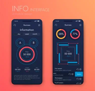 Mobile application interface. Ui design, stock vector Stock Illustration