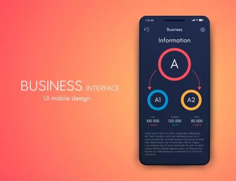 Mobile application interface. Ui design, stock vector Stock-Illustration