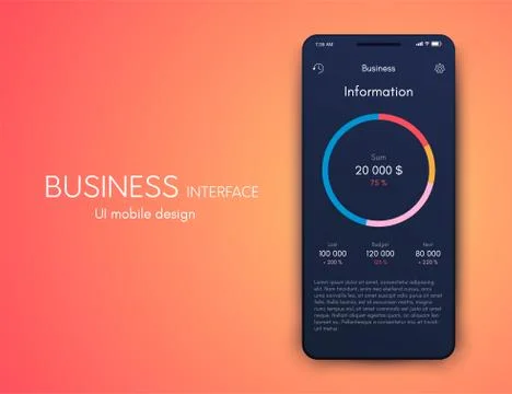 Mobile application interface. Ui design, stock vector Stock Illustration
