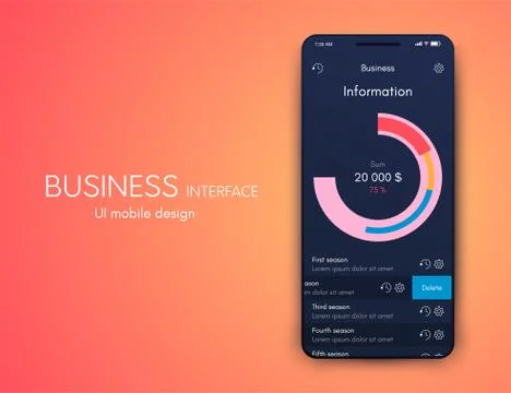 Mobile application interface. Ui design, stock vector Stock Illustration