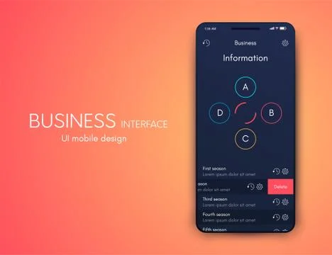 Mobile application interface. Ui design, stock vector Stock Illustration