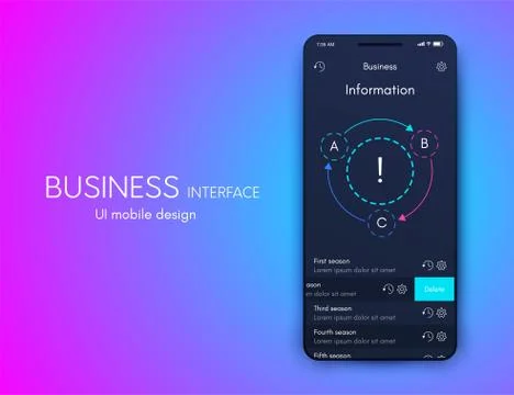 Mobile application interface. Ui design, stock vector Illustrazione stock