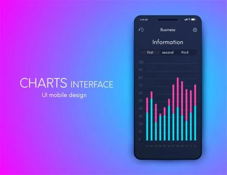 Mobile application interface. Ui design, stock vector 스톡 일러스트