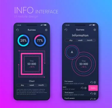 Mobile application interface. Ui design, stock vector Stock Illustration