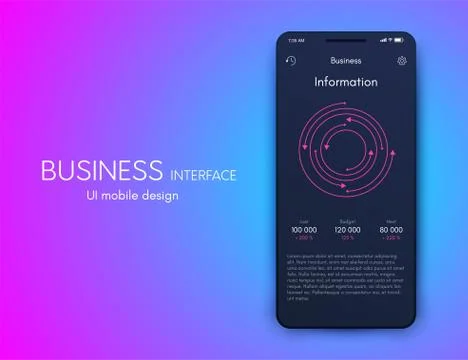 Mobile application interface. Ui design, stock vector Illustrazione stock