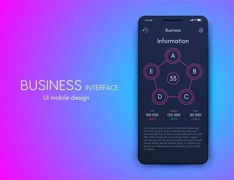 Mobile application interface. Ui design, stock vector Stock Illustration