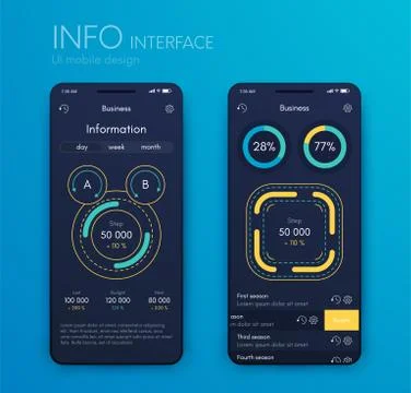 Mobile application interface. Ui design, stock vector Illustrazione stock