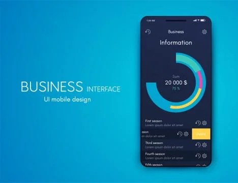 Mobile application interface. Ui design, stock vector Illustrazione stock