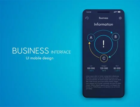 Mobile application interface. Ui design, stock vector Stock Illustration