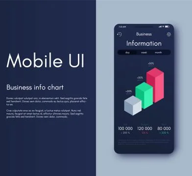 Mobile application interface. Ui design, vector illustration Illustrazione stock