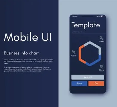 Mobile application interface. Ui design, vector illustration Illustrazione stock